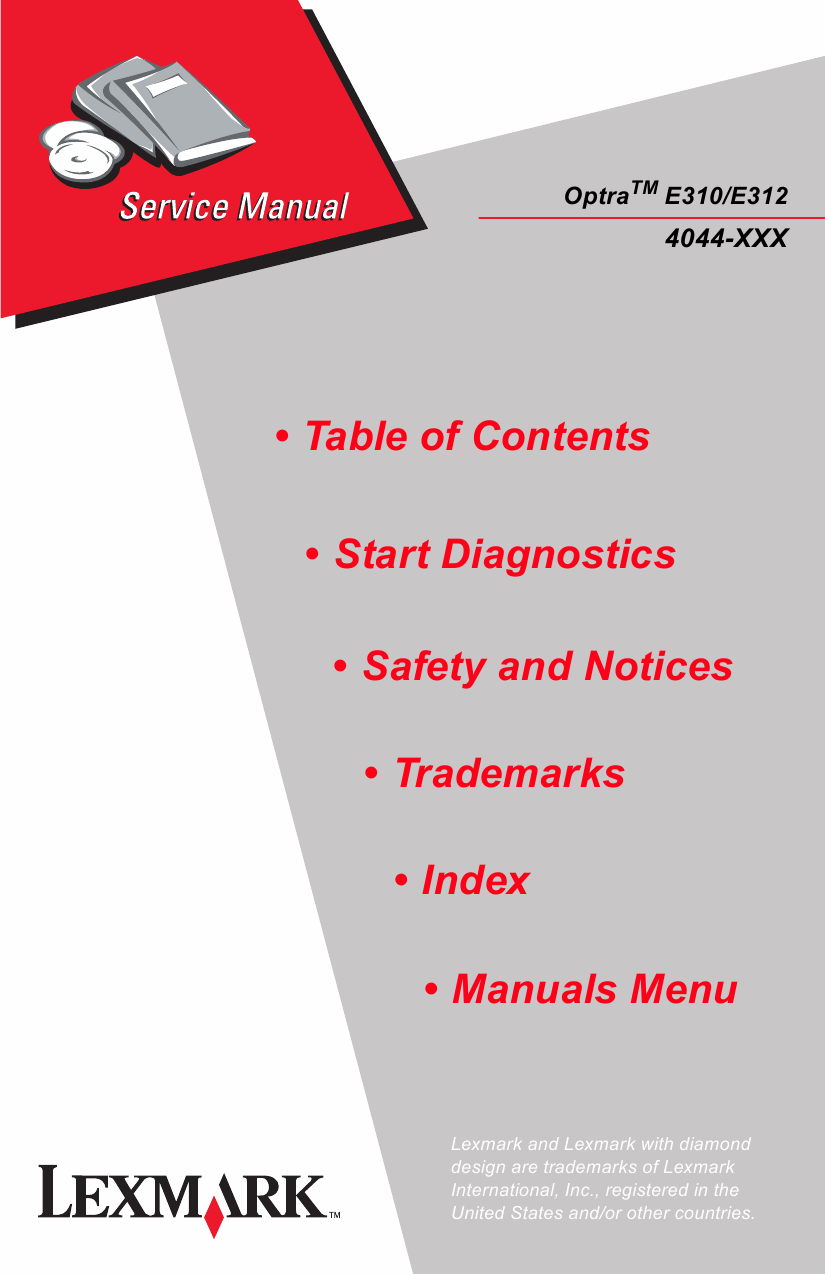 Lexmark Optra E310 E312 4044 Service Manual-1